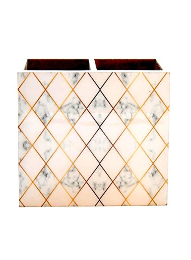 Tranquil Square Handcrafted Premium Finish Glossy Grey Stone Design Two Rack Cutlery Stand Dinning Essentials - Image 2